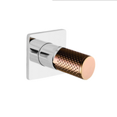 Linkware Gabe Wall Shower Bath Mixer - Chrome W/ Rose Gold Handle